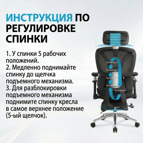 Кресло  K-152 черный пластик, черная сетка, 6D подлокотники